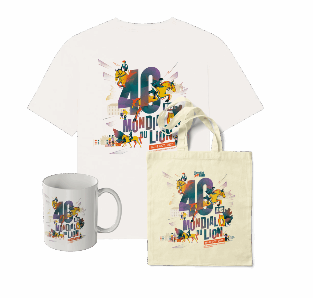 Merchandising Mondial du Lion 2025 collection Mockup collection officielle 40 ans